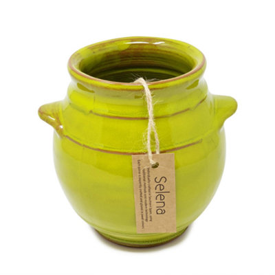 Verano Spanish Ceramics Unisex Lime Selena Glazed Hand Dipped Kitchen Dining Utensil Jar (H) 16Cm X (D) 16.5Cm In - Image 4