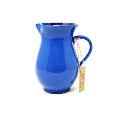 Verano Spanish Ceramics Selena Glazed Hand Dipped Solid Colour Kitchen Dining Pourer Jug Blue 1L (H) 19Cm from B&Q