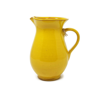 Verano Spanish Ceramics Selena Glazed Hand Dipped Kitchen Dining Pourer Jug Yellow 1L (H) 19Cm from B&Q