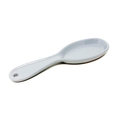 Verano Spanish Ceramics Rustic Pastel Fully Dipped Terracotta Kitchen Dining Utensil Spoon Rest Grey (L) 27Cm from B&Q