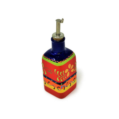 Verano Spanish Ceramics Classic Spanish Hand Painted Pattern Kitchen Dining Squared Oil Drizzler 300Ml Daisy Chains from B&Q