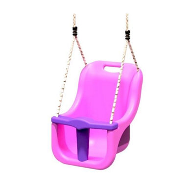 Rebo Baby Swing Seat With Soft-Touch RopesPink from B&Q