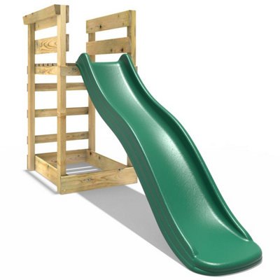 Add-On Wooden Platform With 6Ft Slide For Rebo Wooden Garden Swing Sets from B&Q