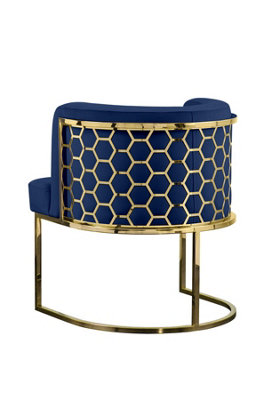 B&Q -  Alveare Dining Chair BrassRoyal Blue