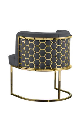 B&Q -  Alveare Dining Chair BrassSmoke