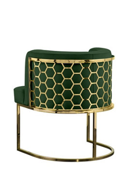 B&Q -  Alveare Dining Chair BrassBottle Green- Comfortable Strong Chair
