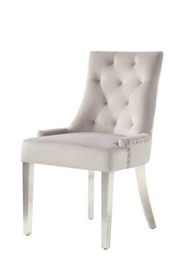 B&Q -  Torino Dove Grey Dining Chair With Stainless Steel Legs