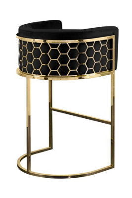B&Q -  Alveare Counter Stool BrassBlack