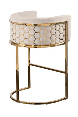 B&Q -  Alveare Counter Stool BrassChalk