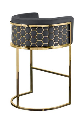 B&Q -  Alveare Counter Stool BrassSmoke