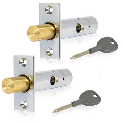 Xfort 2 Pack Mortice Door Bolts, Door Security Rack Bolt, Polished Chrome