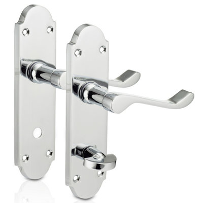 Xfort Richmond Scroll Bathroom Polished Chrome Door Handles 1 Pair