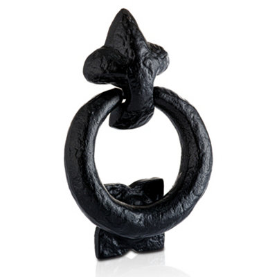 Xfort Fleur De Lys Antique Ring Door Knocker Black