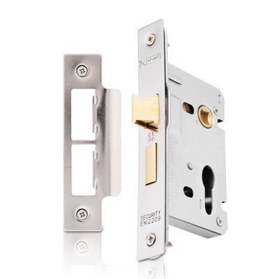 Xfort Polished Chrome Euro Profile Sashlock 65Mm