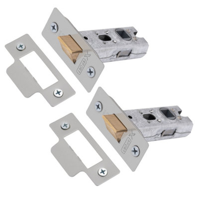 Xfort 2 Pack 65Mm Satin Chrome Tubular Latch, Mortice Door Latch