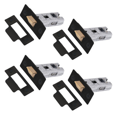 Xfort 4 Pack 75Mm Matt Tubular Latch, Mortice Door Latch Black