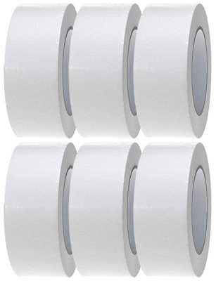  - Crimson Starfish White Duct Tape 6 Rolls Of 48 mm X 45 M Gaffer Water Resistant Adhesive Multi-Use For Indoor / Outdoor Strong