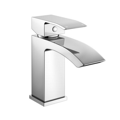 B&Q -  Arke Bathroom Luxury Basin Sink Mono Mixer Waterfall Chrome Single Lever Tap