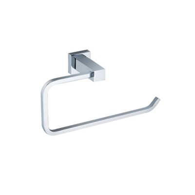 Nes Home Modern Square Towel Ring - Chrome - Silver - Image 4