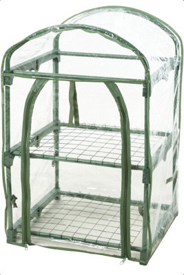 idooka Mini Greenhouse Garden 2 Tier Portable Outdoor Green House Growhouse Garden Structures With Shelving & Cover from B&Q