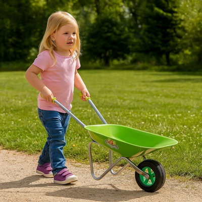 B&Q -  Kids Gardening Set 5P Aged 3+ Wheelbarrow Tool Set Pink Butterfly Gloves