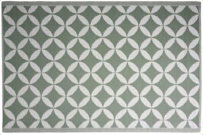 idooka Green & White Circles Outdoor Rug Camping Floor Mat Picnic Blanket 90 X 180Cm from B&Q