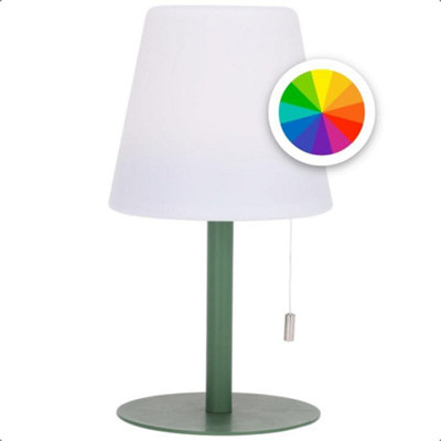 idooka Outdoor Standing Lamp 30Cm Usb Rechargeable Led Colour Modes Green Base from B&Q