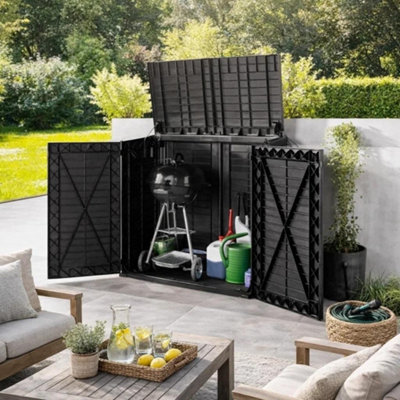 B&Q -  Extra Large 3 Door Garden Storage Box Gas Spring Lid 780L