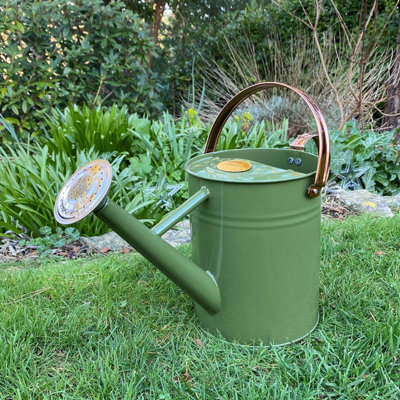 B&Q -  Heritage Tweed Green Metal & Copper Watering Can (3.5 Litre)