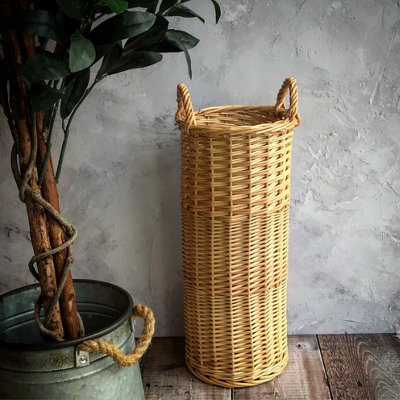 Selections Woven Willow Wicker Umbrella Stand And Walking Stick Basket Holder from B&Q