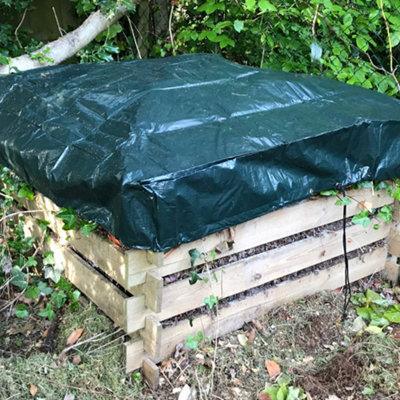 Waterproof Cover for Large Wooden Slatted Compost Bin (116cm x 116cm) Cover Only - Image 2