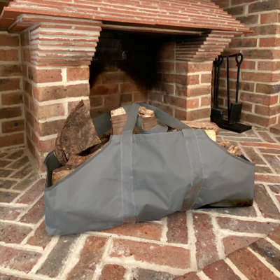 Selections Canvas Log Carrier Firewood Bag In French Grey from B&Q