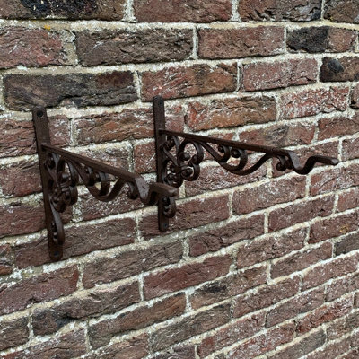 Selections Hanging Basket Bracket Cast Iron Decorative 35Cm (Set Of 2) from B&Q