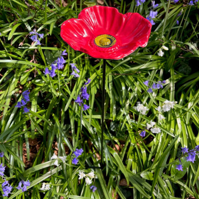 B&Q -  Cast Iron Wild Bird Poppy Flower Dish Bird Feeder