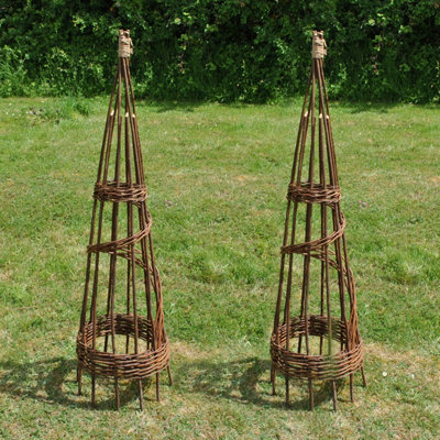 Selections Set Of 2 Spiral Willow Garden Obelisks (1.15M) from B&Q