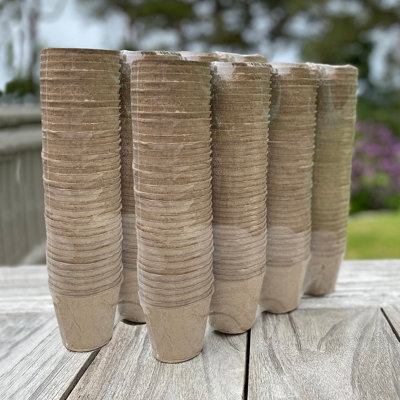 Selections Eco Round Fibre Biodegradable And Compostable Plant Pots (7Cm)Pack Of 288 from B&Q