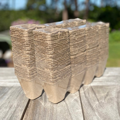 Selections Eco Square Fibre Biodegradable And Compostable Plant Pots (8 Cm)Pack Of 288 from B&Q