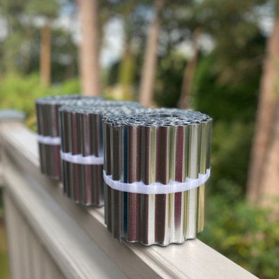 Selections Set Of 3 Galvanised Steel Lawn Edging Rolls (16.5Cm X 5M) from B&Q