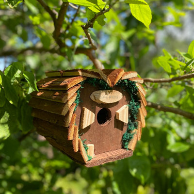 Selections Hanging Wooden Love Bird Nest Box Birdhouse from B&Q