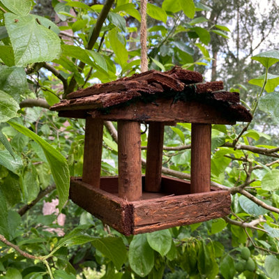 Selections Hanging Bird Table Wooden Garden Feeder from B&Q