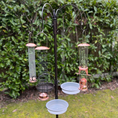 Selections Deluxe Complete Metal Bird Feeding Station With Large Copper Style Feeders from B&Q