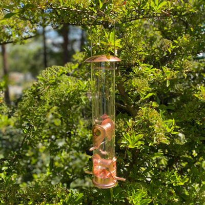 Selections Copper Style Hanging Bird Seed Feeder With 4 Feeding Ports from B&Q