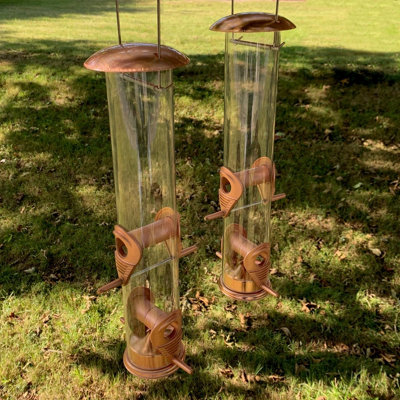 Selections Copper Style Hanging Bird Seed Feeder With 4 Feeding Ports (Set Of 2) from B&Q