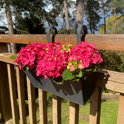 B&Q -  French Grey Balcony Hanging Planters (Set Of 2)