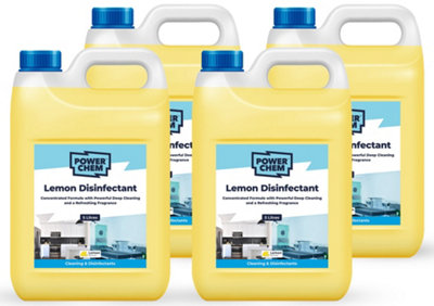 PowerChem 20L Lemon DisinfectantAll Purpose Multi Surface CleanerAntibacterialAntiviral from B&Q