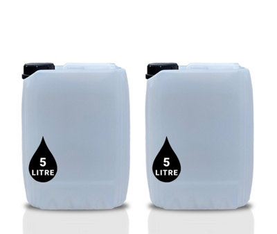 B&Q -  2 X 5L Plastic Water Container Jerry Can Un CertifiedFood GradeIdeal For OutdoorCampingEmergencyAnd Industrial Use