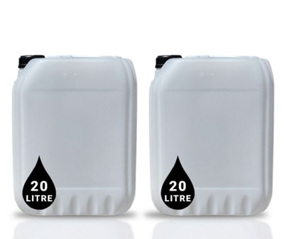 B&Q -  2 X 20L Plastic Water Container Jerry Can Un Certified Food Grade Ideal For Outdoor CampingEmergency And Industrial Use