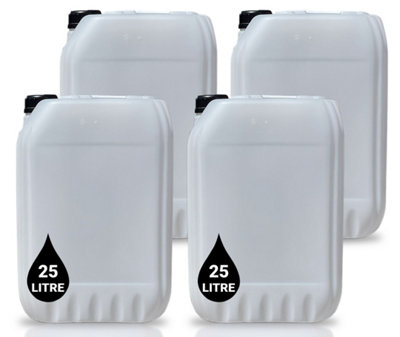 B&Q -  4 X 25L Plastic Water Container Jerry Can Un CertifiedFood GradeIdeal For OutdoorCampingEmergencyAnd Industrial Use