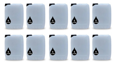 B&Q -  10 X 5L Plastic Water Carrier Container Jerry Can Food Grade Un Certified Ideal For Outdoor Camping Emergency And Industrial Use