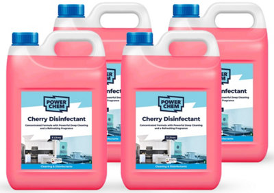 PowerChem 20L Cherry DisinfectantAll Purpose Multi Surface Cleaner CleanerAntibacterialAntiviral from B&Q